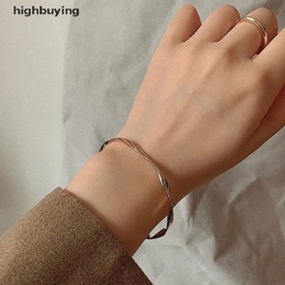 [highbuying] สร้อยข้อมือโลหะ แบบบิดเกลียว สไตล์เรโทร คลาสสิก เรียบง่าย ปรับได้ เครื่องประดับ ของขวัญ สําหรับผู้หญิง สินค้าใหม่