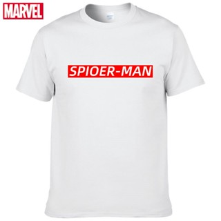 เสื้อยืด ผ้าฝ้าย 100% พิมพ์ลายกราฟฟิค Marvel The Avengers Spider Man ระบายอากาศ ใส่สบาย แฟชั่นฤดูร้อน สําหรับผู้ชาย 113S