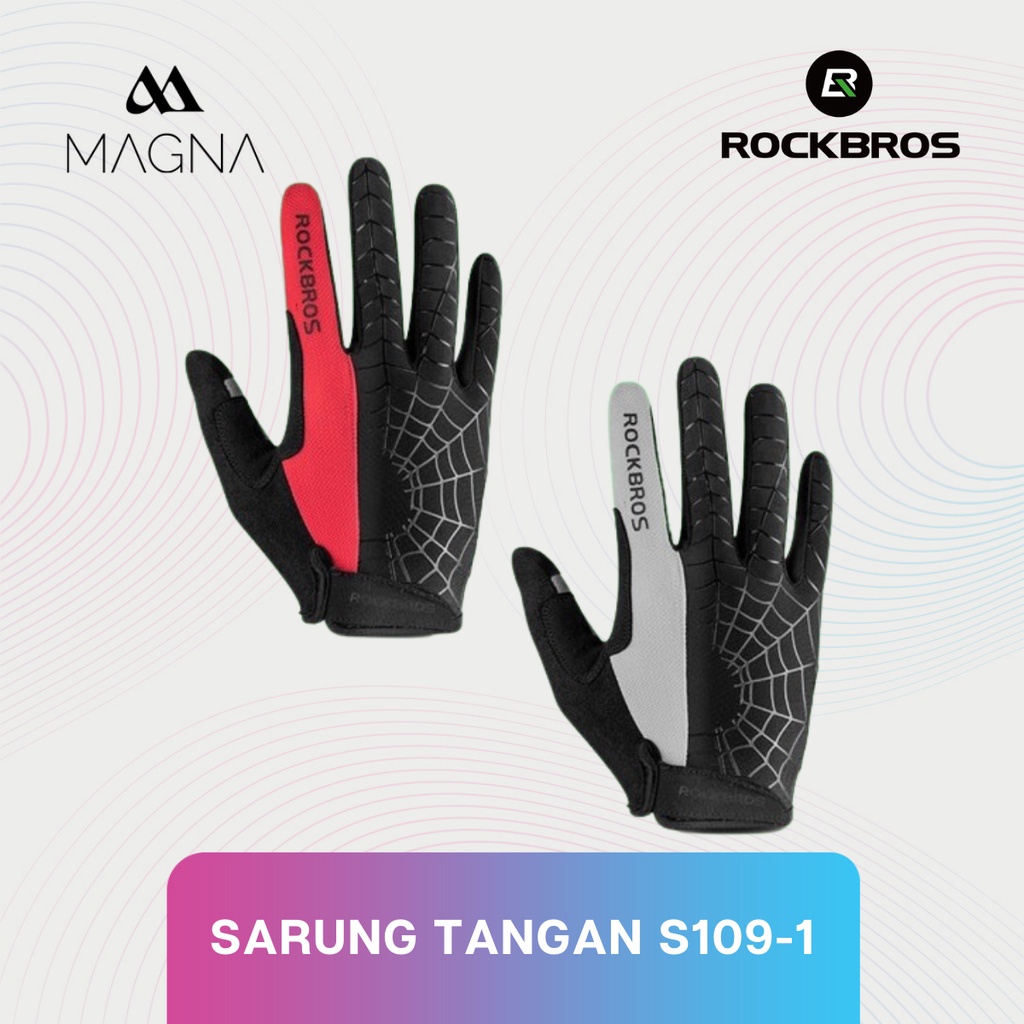 Rockbros S109-1 ถุงมือจักรยานถุงมือ Gowes Gym รถจักรยานยนต์ผู้ชาย & 39; s MTB Roadbike จักรยานเต็มนิ้ว