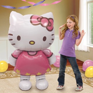 ลูกโป่งฟอยล์อลูมิเนียม ลาย Hello Kitty ขนาด 116 ซม. สําหรับตกแต่งปาร์ตี้วันเกิด งานแต่งงาน 1 ชิ้น