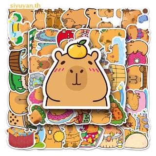 SIYUYAN 50Pcs Cartoon Capybara Stickers Cute Waterproof Animal Sticker Suitcase Decal TH