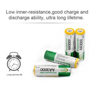 BTY ถ่านชาร์จ AA 3000 mAh NIMH Rechargeable Battery （4 ก้อน） ถ่าน