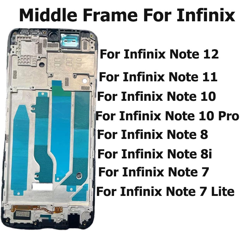 กรอบกลางสําหรับ Infinix หมายเหตุ 12 11 10 8 8i 7 Pro สมาร์ท 4 / 4C X653 X653C Lite Zero 8 X687 Tecno
