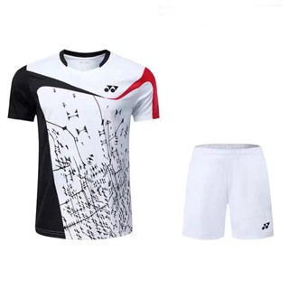 Yonex เสื้อผ้าแบดมินตัน ผู้ชายและผู้หญิง แขนสั้น ที่กําหนดเอง แห้งเร็ว ฝึกอบรม เสื้อผ้าวอลเลย์บอล ปิงปอง ชุดกีฬา