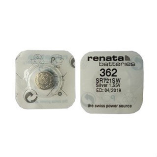 ถ่าน ถ่านนาฬิกา Renata 362 SR721SW ,721SW 1.55V Swiss Made ของแท้​ แบ่งขายจำนวน 1ก้อน