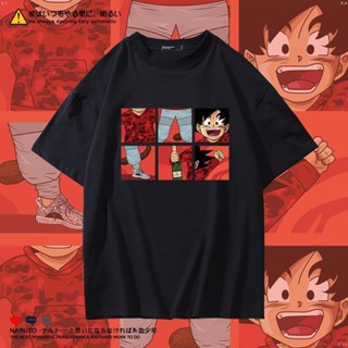 [COD]เสื้อยืดแขนสั้น พิมพ์ลายการ์ตูนอนิเมะ Goku แฟชั่นฤดูร้อน สําหรับผู้ชาย และผู้หญิง และนักเรียน S-5XL