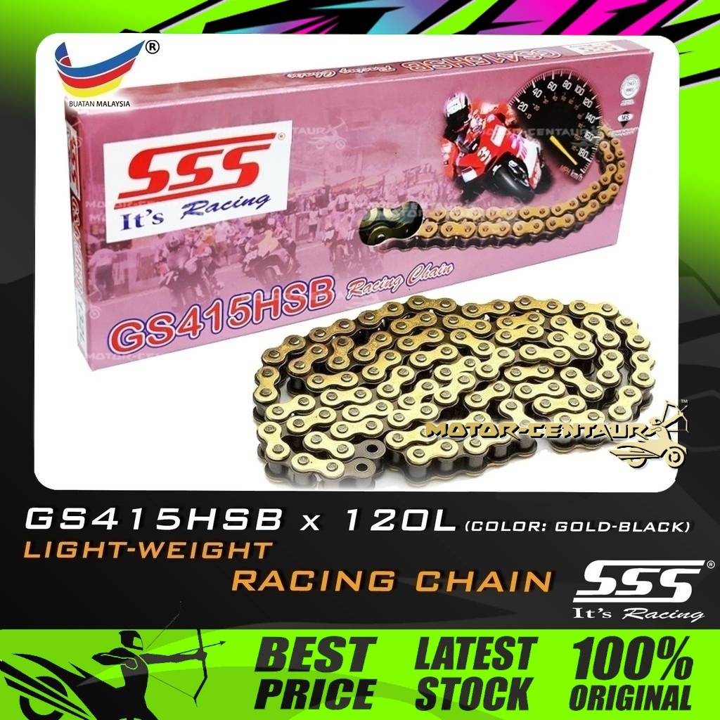 RANTAI SSS RACING CHAIN GS415HSB X 120L GOLD-BLACK GS 415HSB