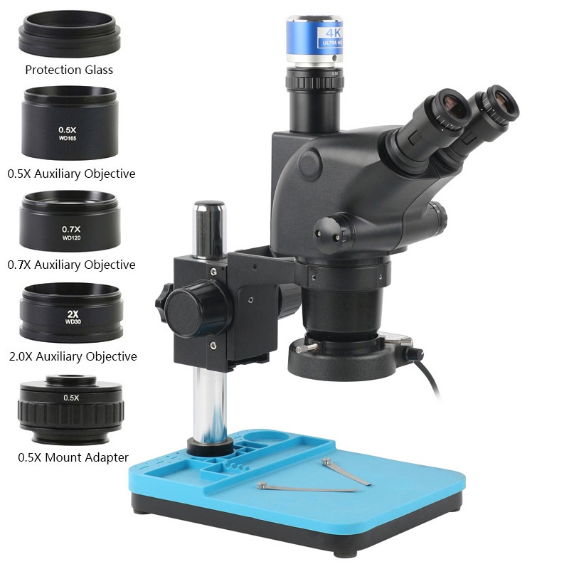3.25x-130x ซูมอุตสาหกรรม Lab เครื่องประดับ Simul Focal สเตอริโอกล้องจุลทรรศน์ Trinocular ชุด + 1080P