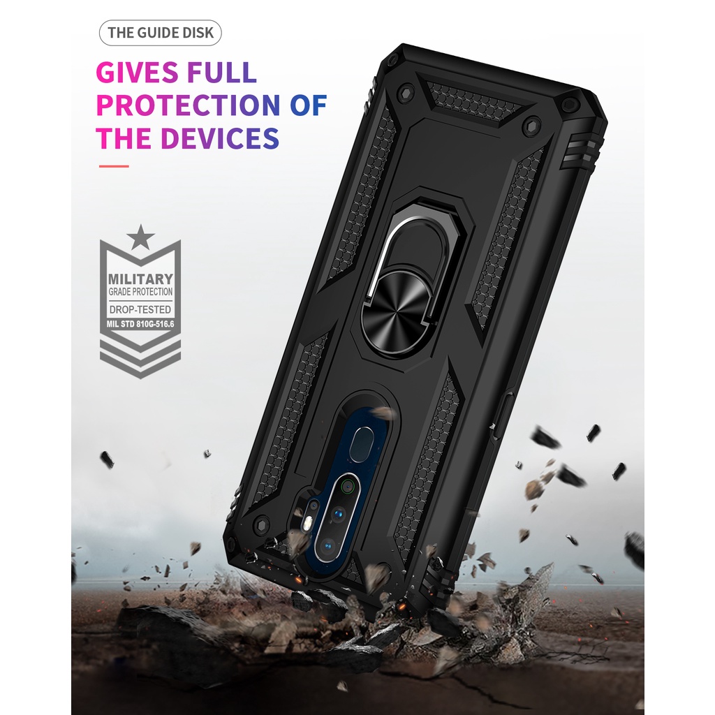 เคสโทรศัพท์มือถือ โลหะ ทนทาน พร้อมขาตั้ง สําหรับ OPPO A5 A9 2020 A7 A5s A5 A3s A12 AX7 AX5s - รูปที่ 5