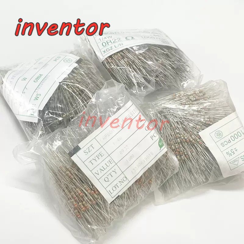 ตัวต้านทานฟิล์มคาร์บอน 1/4w 5% 180R 1.2k 22R 270R 220k 33R 390R 3.9k 39k 330k 470k 510R 510k 56.8k 6