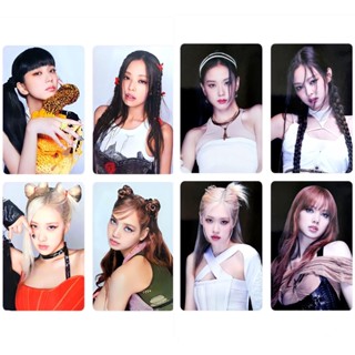 โปสการ์ด Black-Pink JISOO JENNIE LISA ROSE สีดํา สีชมพู จํานวน 4 ชิ้น ต่อชุด