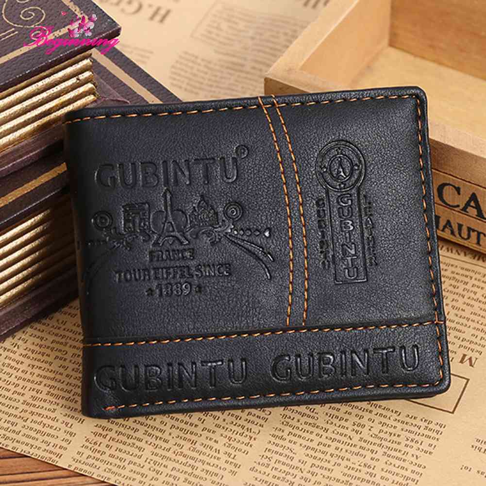 ✿ beginning ✿ Mens Leather Bifold Wallet Credit/ID Card Receipt Holder Coin Purse #SF ✿