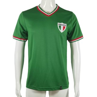 เสื้อกีฬาแขนสั้น ลายทีมชาติฟุตบอล Mexico 70 Mexico สีเขียว ไซซ์ S - XXL ชุดเหย้า สําหรับผู้ชาย