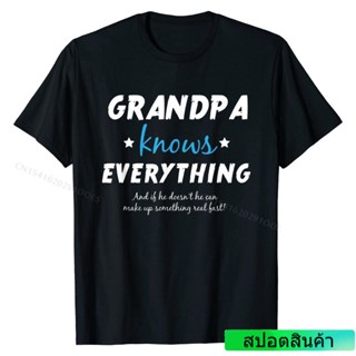 เสื้อยืดแขนสั้นเสื้อยืด พิมพ์ลาย Papa Knows Everything สําหรับผู้ชายS-5XL