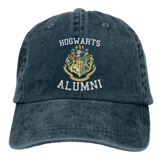 หมวกเบสบอล ผ้าฝ้ายแท้ ขนาดใหญ่ สวมใส่สบาย ลาย Harry Potter Hogwarts Alumni Distressed School Style JZ