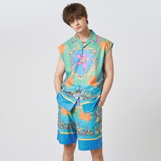 INCERUN Mens fashion ocean print two-piece set