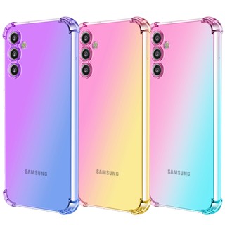 เคสโทรศัพท์มือถือแบบนิ่ม TPU ใส กันกระแทก แต่งไล่โทนสี สําหรับ Samsung Galaxy A14 4G 5G