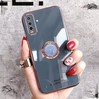 Cod เคสโทรศัพท์ซิลิโคน ชุบไฟฟ้า กันกระแทก พร้อมแหวนนาฬิกา สําหรับ Vivo V2032 V2033 1919 1933 1938 1935 1909 1910 1907 1920 1906 1916 1928 1915