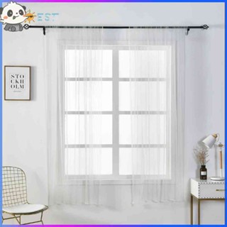 ❉THEBEST❉1x1.5m Blackout Window Curtains Tulle Blinds Sheer for Living Room(White)