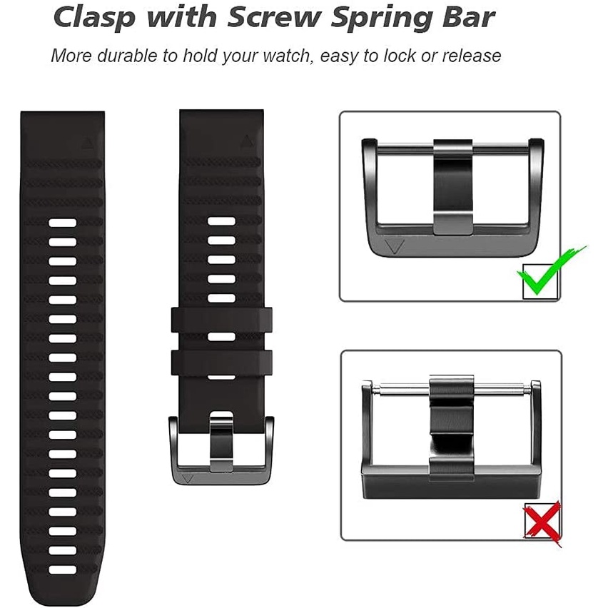 ซิลิโคน Quick Release Easy Fit Band สําหรับ Garmin Fenix 7 7X 6 6X pro 5 5X Plus MK1 MK2 สัญชาตญาณ 2 2x