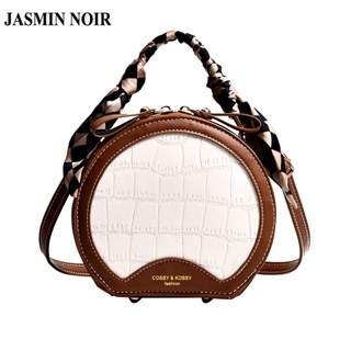 Jasmin NOIR กระเป๋าถือ กระเป๋าสะพายไหล่ ทรงกลม ลายหนังจระเข้ สําหรับสตรี