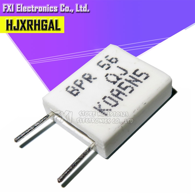 ตัวต้านทานเซรามิคซีเมนต์ BPR56 5W 0.1 0.15 0.22 0.25 0.33 0.5 โอห์ม 0.1 R 0.15 R 0.22 R 0.25 R 0.33 R 0.5 R 10 ชิ้น