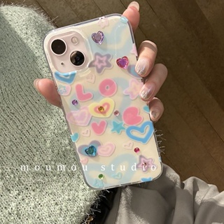 เคสป้องกันโทรศัพท์มือถือ ลายหัวใจ กันกระแทก สําหรับ Apple Iphone 11 14promax 13 12 14pro 13pro 14