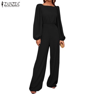 ZANZEA Women Europe Full Sleeved Square Collar Waist Without Pockets Jumpsuit