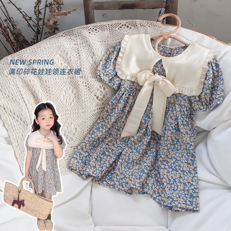 [ML] 100-150 ซม. สไตล์ใหม่ เสื้อผ้าเด็กผู้หญิง ลายดอกไม้ ชุดเดรส ฤดูร้อน สไตล์บาง กระโปรงเด็ก เด็กผู้หญิง แฟชั่น เจ้าหญิง ชุดเดรส
