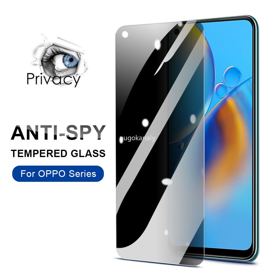 ฟิล์มกระจกนิรภัยกันรอยหน้าจอ ป้องกันการแอบมอง สําหรับ OPPO Reno 12F 11F 8 8T 7 6 6Z 5 4 3 2 2f F5 F7 F9 F11 A60 A5 A9 A3s AX5 A5s A12 A7 A15 A15s A16 A17 A17k A16k A16e A31 A32 A33 A53 A53s A52 A72 A92 A54 A55 A57 A77s A74 A78 A95 A83 A94 A96 Pro