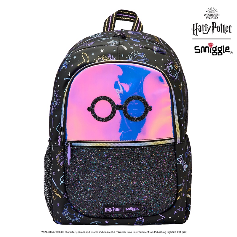 Smiggle Harry Potter กระเป๋าเป้สะพายหลัง สีดํา สไตล์คลาสสิก สําหรับเด็กประถม