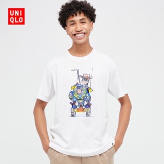 เสื้อยืดคอกลม เสื้อยืดแขนสั้น เสื้อยืดผ้านิ่ม ผ้าฝ้ายแท้Uniqlo UT เสื้อยืดแขนสั้น พิมพ์ลายแอนิเมชั่น Pixar สําหรับผู้ชาย