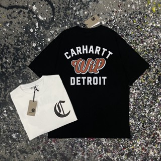 [S-5XL]เสื้อยืดแขนสั้น พิมพ์ลายตัวอักษร Carhartt WIP ทรงหลวม สไตล์สตรีท สําหรับผู้ชาย และผู้หญิง