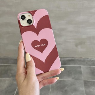 เคสโทรศัพท์มือถือแบบแข็ง ลายหัวใจ สีแดง สําหรับ Iphone 11 12 12Pro 12ProMax 13 13Pro 13ProMax 14 14Pro 14Plus 14ProMax