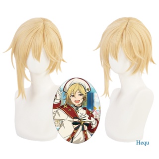 Hequ Nazuna Nito คอสเพลย์ วิกผม ประกอบ ดาว คอสเพลย์ 40 ซม. วิกผมบลอนด์ สีทอง คอสเพลย์ อะนิเมะ วิกผมสังเคราะห์ ทนความร้อน