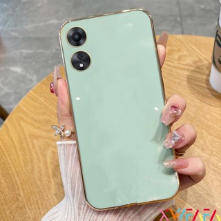 【พร้อมส่ง】เคสโทรศัพท์มือถือ ซิลิโคนนิ่ม ขอบเหลี่ยม ป้องกันเต็มเลนส์ กันกระแทก สีทอง หรูหรา สําหรับ Realme C55 C30 C31 C33 C35