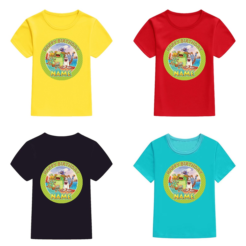 Mingyuan My Sing Monsters Wubbox Epic Girl เด็กรูปแบบเสื้อยืดเด็ก Tshirt Casual แขนสั้นหลวม Unisex ว