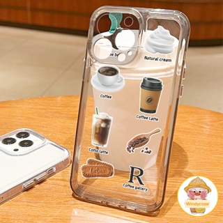 Casing Fashion Personalized Creative Coffee and Bread Sticker High Clear Soft Case for iPhone 11 Pro Max 13 12 11 14 Pro X XS XR XSMAX 7 Plus 8 Plus Shockproof Casing