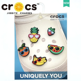 jibbitz Crocs charms ชุดหัวเข็มขัดรองเท้า ลายดอกไม้ ผลไม้ แฟชั่น อุปกรณ์เสริมรองเท้า ตัวติดรองเท้า crocs