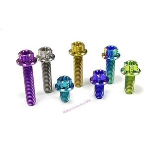 Tc4/gr5 M10x10 มม.-90 มม.1.25P ไทเทเนียมหัวหน้าแปลน Torx สกรูสลักเกลียว M10 รถจักรยานยนต์ titanium สกรู