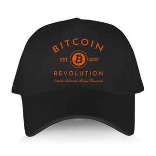 Orou 【พร้อมส่ง】หมวกเบสบอล ผ้าฝ้าย ลาย Bitcoin Revolution แนวตลก เหมาะกับทุกเพศ