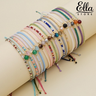 Ellastore123 สร้อยข้อมือ ประดับลูกปัดคริสตัลเทียม แฮนด์เมด สไตล์โบฮีเมียน สําหรับผู้หญิง