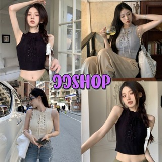 JJ shop 💜พร้อมส่ง เสื้อกล้ามไหมพรม ดีเทลลายเปียถักเชือก เย็บขอบปลายเรียบร้อย "47209" -N