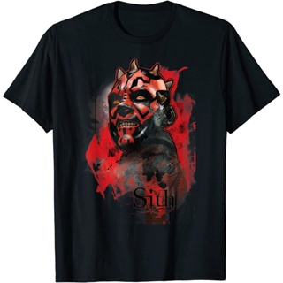 เสื้อยืดแขนสั้นเสื้อยืด พิมพ์ลาย Star Wars Darth Maul SithS-5XL