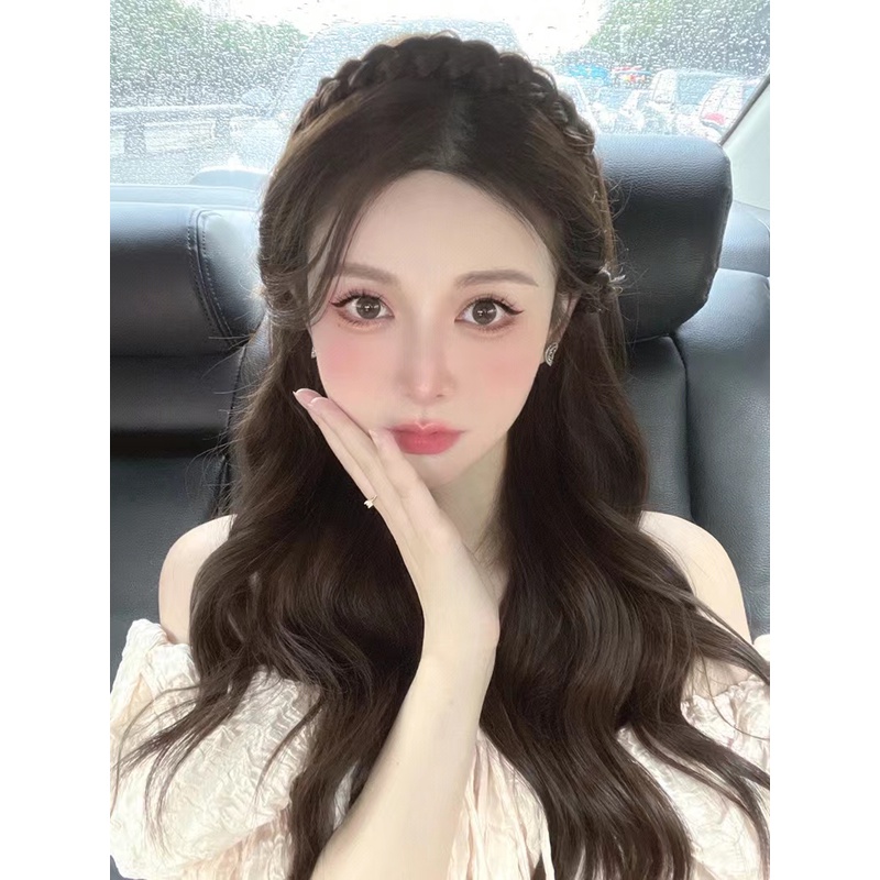 ใหม่ ที่คาดผมถัก ผมหยิก ขนาดใหญ่ วิกผมหยักศก รูปตัว U สําหรับผู้หญิง ผู้ชาย นักเรียน ธรรมชาติ ใช้ทุกวัน