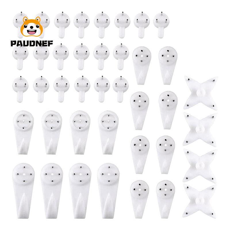 【Hot Sale】40Pcs Invisible  Screws Wall Hooks Picture Hangers Traceless Photo Hook Multi Function Pic