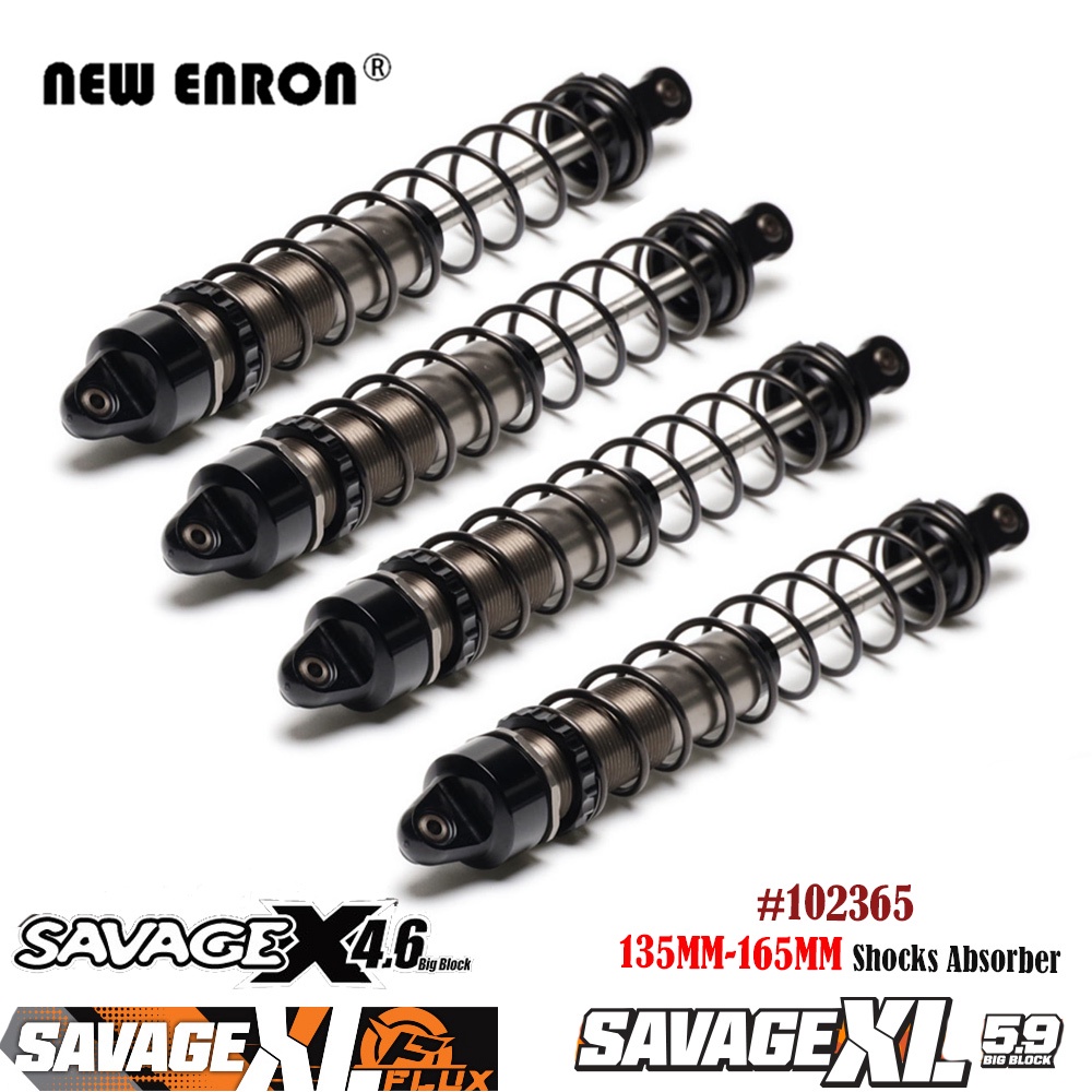 โช้คอัพ 1:8 โช้คอัพ 135MM-165MM RC Damper 102365 โลหะผสมเหมาะกับเพลา 5 มม. สำหรับชิ้นส่วนรถ RC HPI 1/8 Savage Flux HP X XL 4.6 5.9 A720