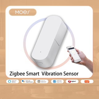 Moes Zigbee เซนเซอร์ตรวจจับการสั่นสะเทือนอัจฉริยะ Tuya Smart Life APP แจ้งเตือนการสั่นสะเทือนแบบเรียลไทม์ ช็อตปลุก บันทึกประวัติศาสตร์