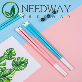 Needway ตะเกียบซิลิโคนไฟเบอร์กลาส ป้องกันแบคทีเรีย แบบพกพา น้ําหนักเบา สําหรับเด็ก