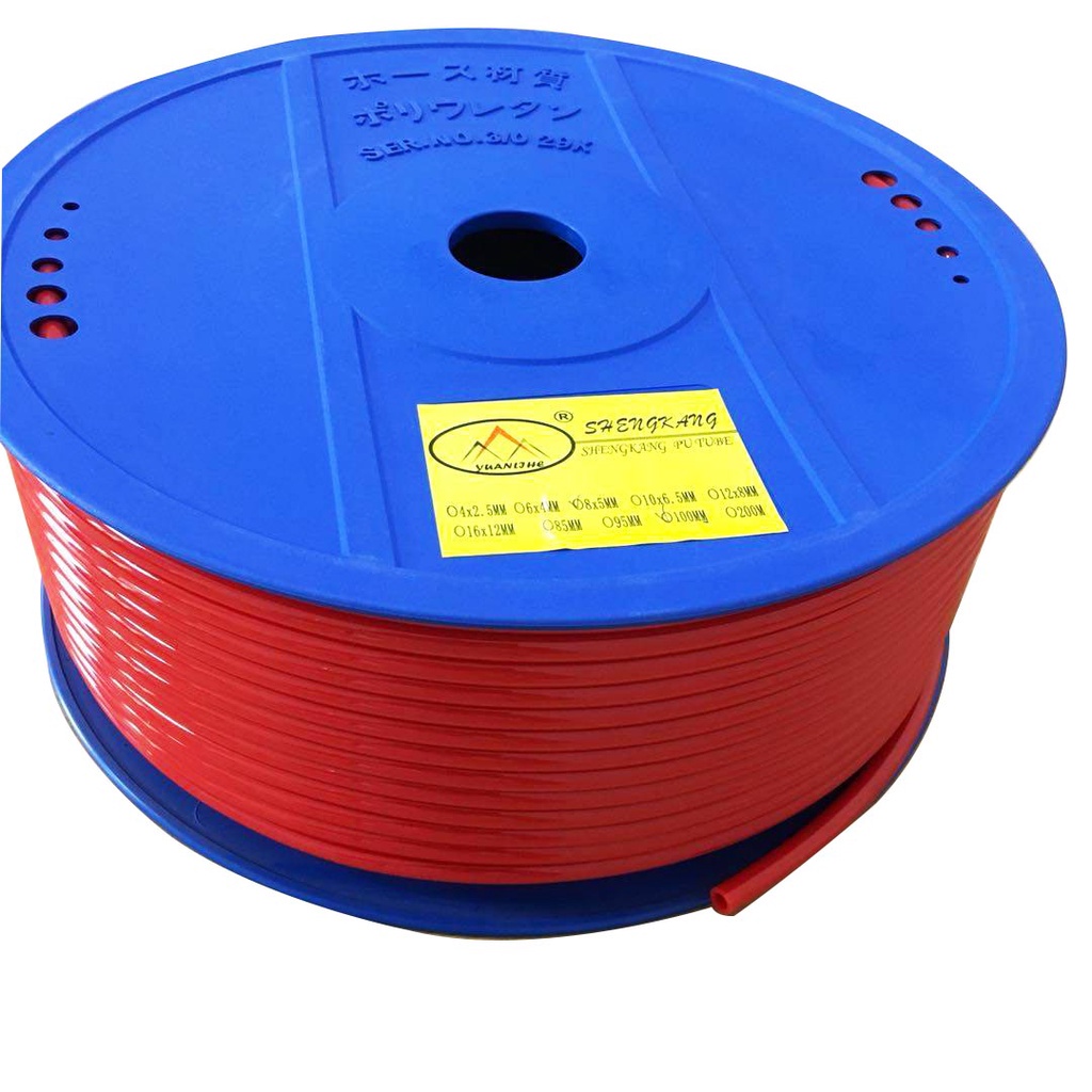 สายลมPU (สีส้ม) ขนาด 8mmx5mmx100m 10mmx6.5mmx100m 12mmx8mmx100m PU breeze เหมาะสำหรับปั้มลม